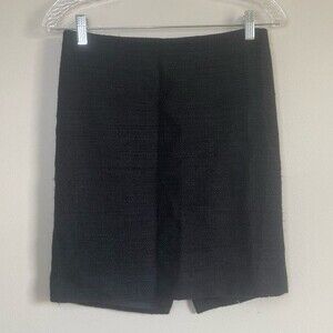 Theory Black Cotton Wool Blend Pencil Skirt Size 0